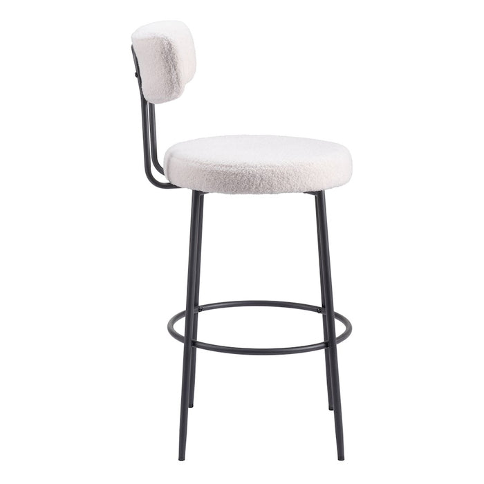 Zuo Modern Blanca BarStool Set of 2, Ivory