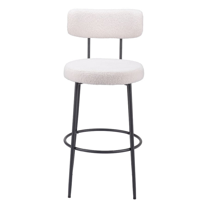 Zuo Modern Blanca BarStool Set of 2, Ivory