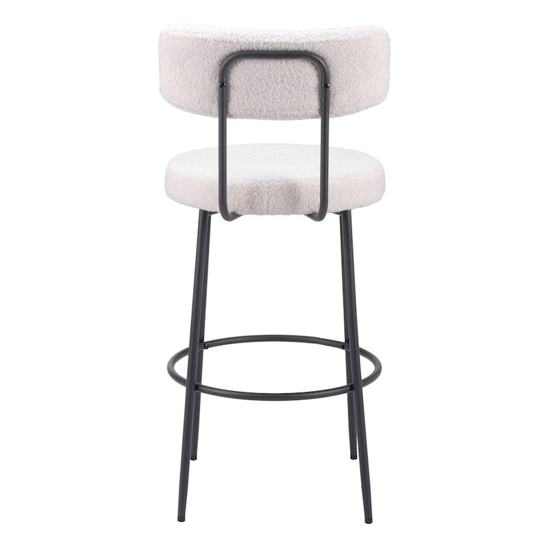 Zuo Modern Blanca BarStool Set of 2, Ivory