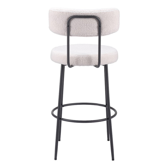 Zuo Modern Blanca BarStool Set of 2, Ivory