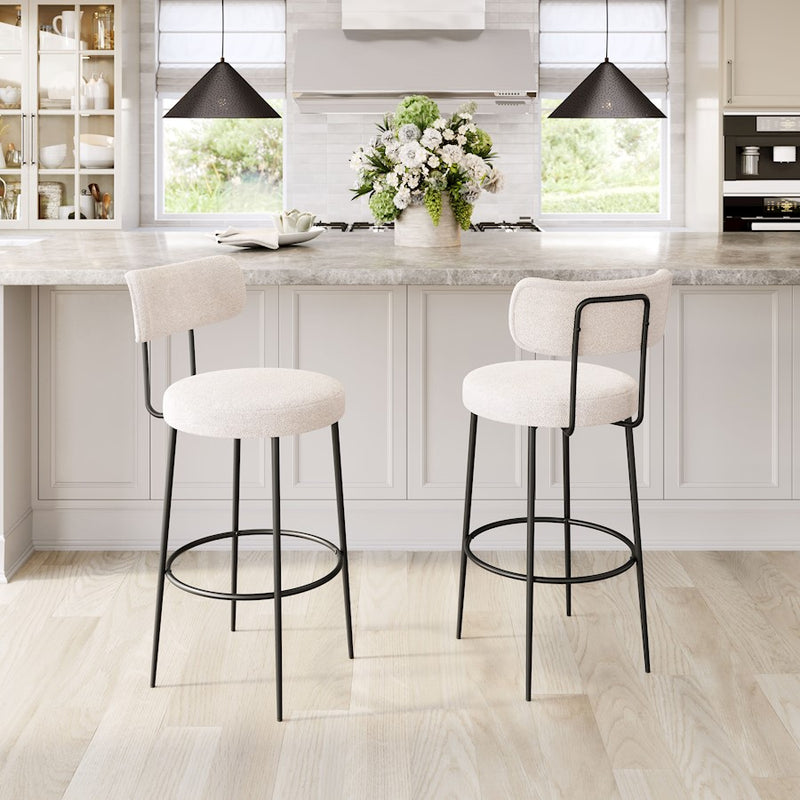 Zuo Modern Blanca BarStool Set of 2, Ivory