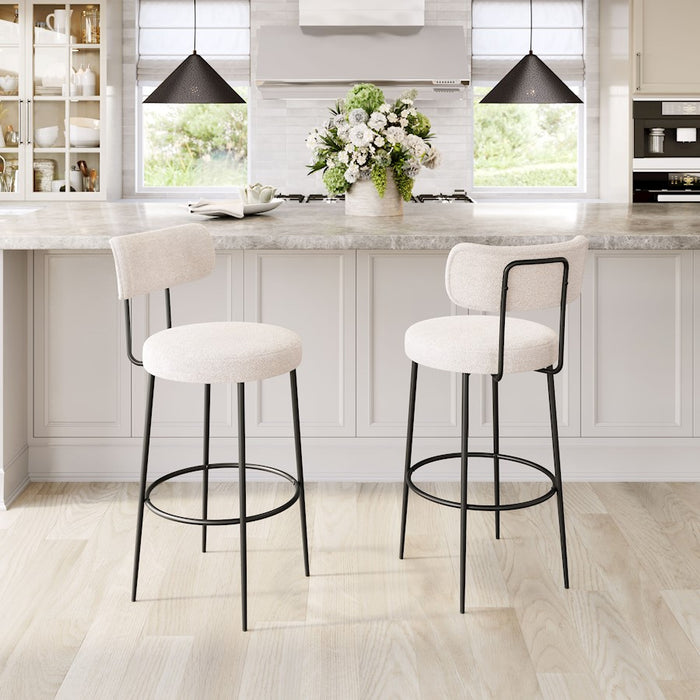 Zuo Modern Blanca BarStool Set of 2, Ivory