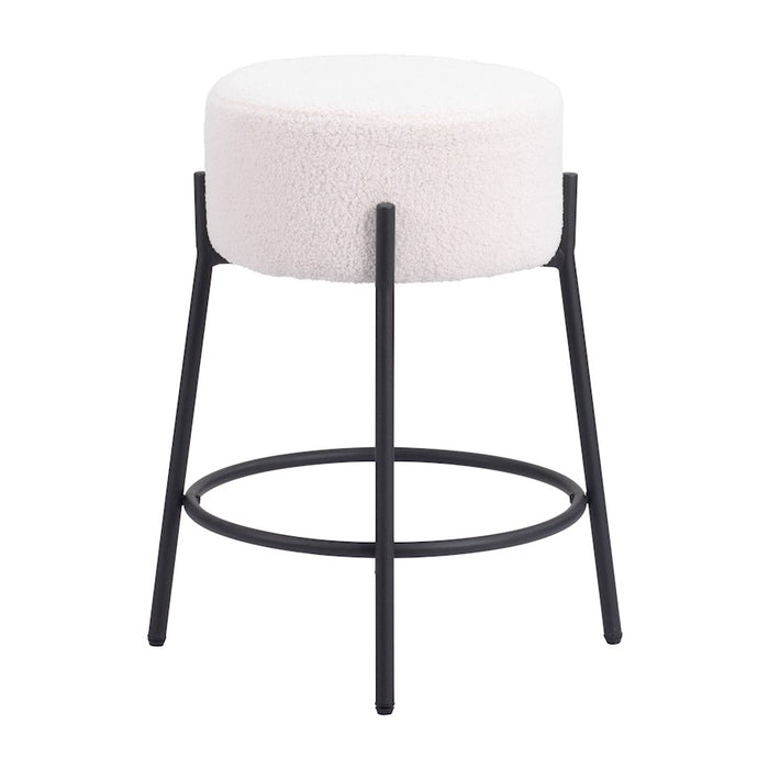 Zuo Modern Blanche Counter Stool Set of 2, Ivory