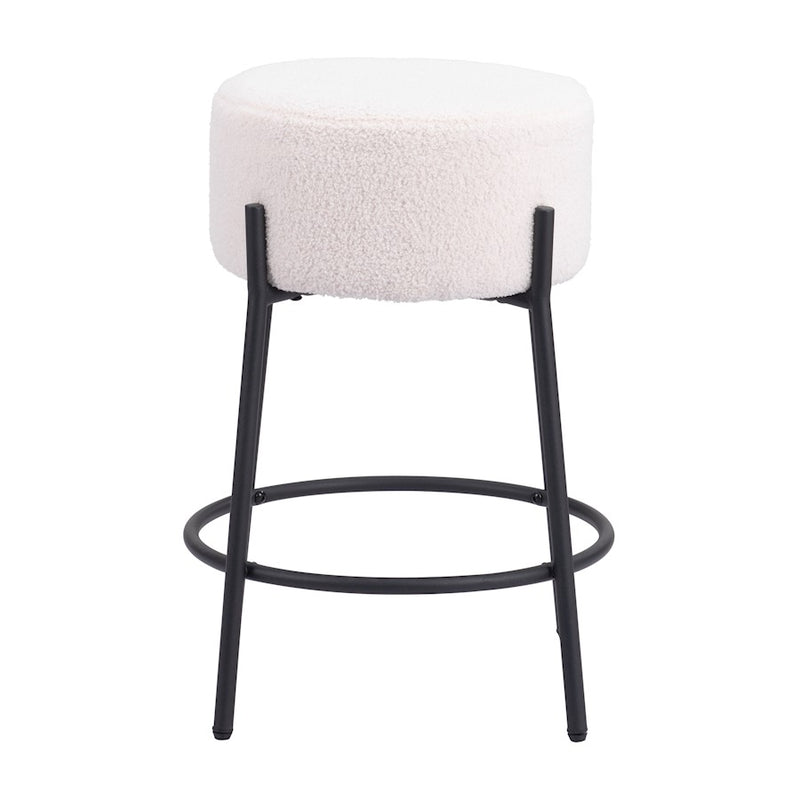 Zuo Modern Blanche Counter Stool Set of 2, Ivory