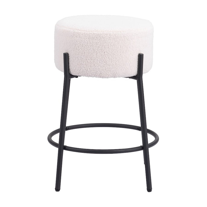 Zuo Modern Blanche Counter Stool Set of 2, Ivory