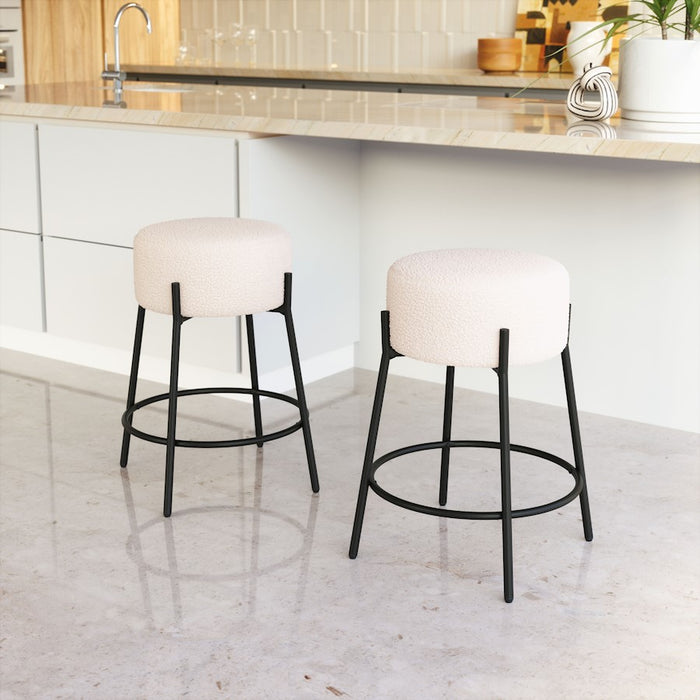 Zuo Modern Blanche Counter Stool Set of 2, Ivory