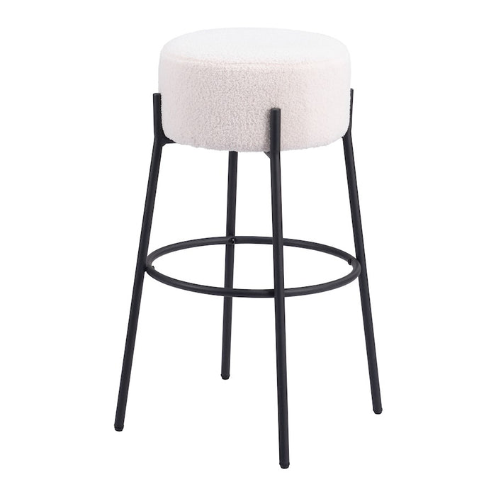 Zuo Modern Blanche BarStool Set of 2, Ivory