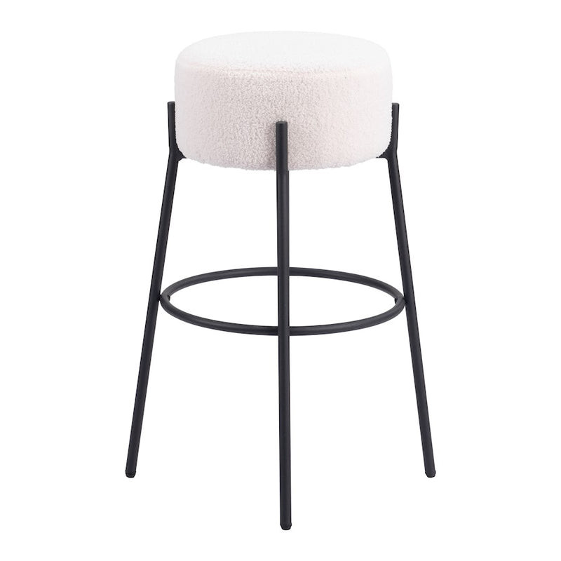Zuo Modern Blanche BarStool Set of 2, Ivory