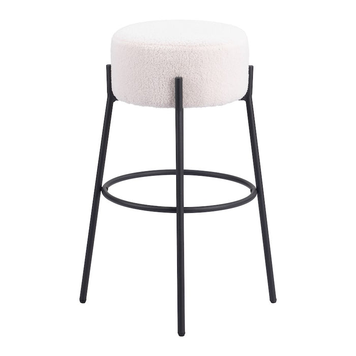 Zuo Modern Blanche BarStool Set of 2, Ivory
