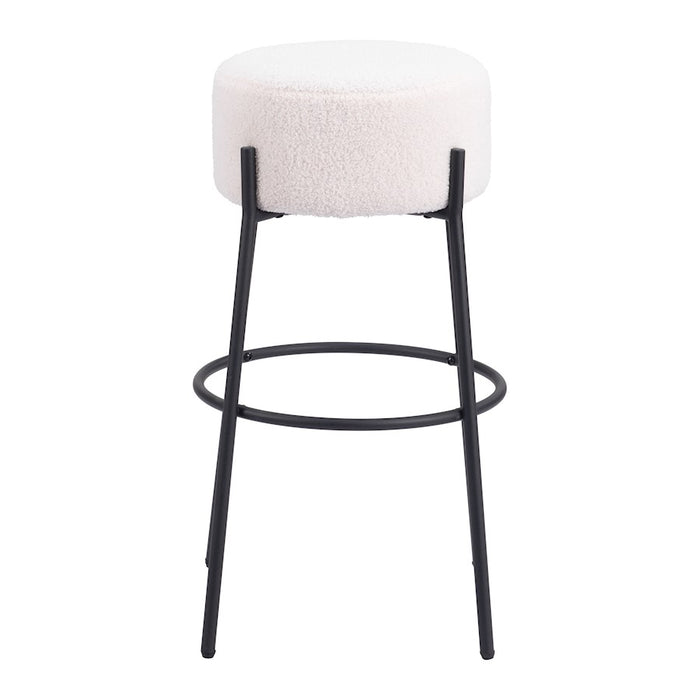 Zuo Modern Blanche BarStool Set of 2, Ivory