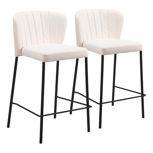 Zuo Modern Linz Counter Stool Set of 2, Cream - 109780