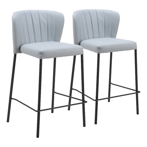 Zuo Modern Linz Counter Stool Set of 2, Gray - 109781