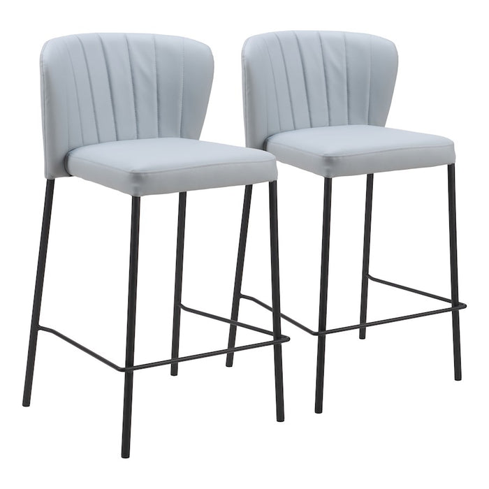 Zuo Modern Linz Counter Stool Set of 2, Gray - 109781