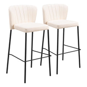 Zuo Modern Linz BarStool Set of 2, Cream - 109782