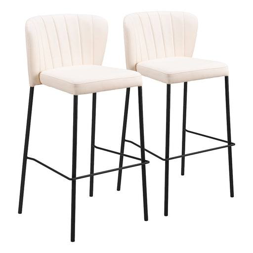Zuo Modern Linz BarStool Set of 2, Cream - 109782