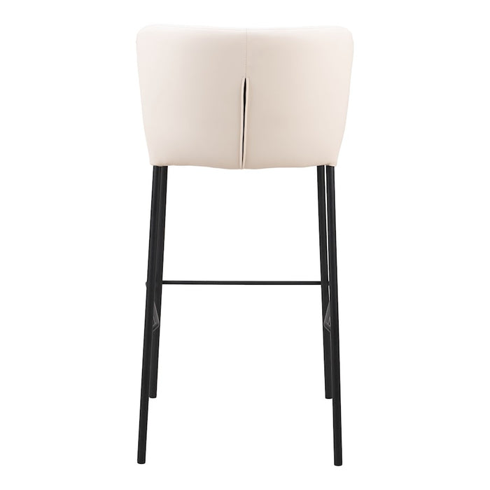 Zuo Modern Linz BarStool Set of 2, Cream