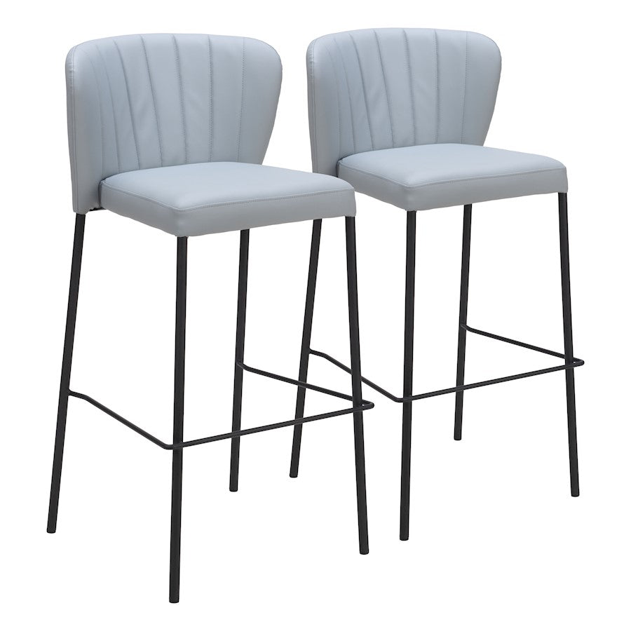 Zuo Modern Linz BarStool Set of 2, Gray - 109783