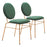 Zuo Modern Odessa Dining Chair Set of 2, Green/Gold - 109804