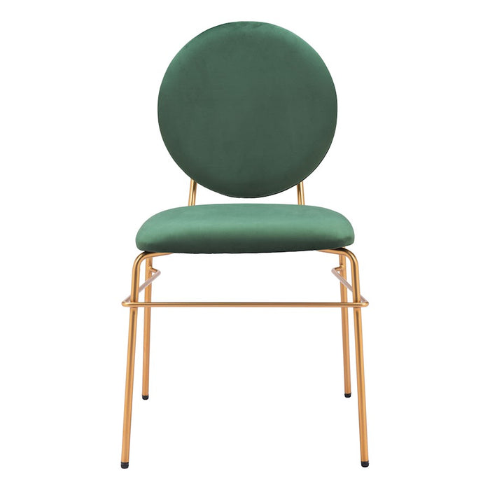 Zuo Modern Odessa Dining Chair Set of 2, Green/Gold