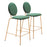 Zuo Modern Odessa Counter Stool Set of 2, Green/Gold - 109805