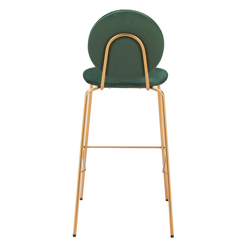 Zuo Modern Odessa BarStool Set of 2, Green/Gold