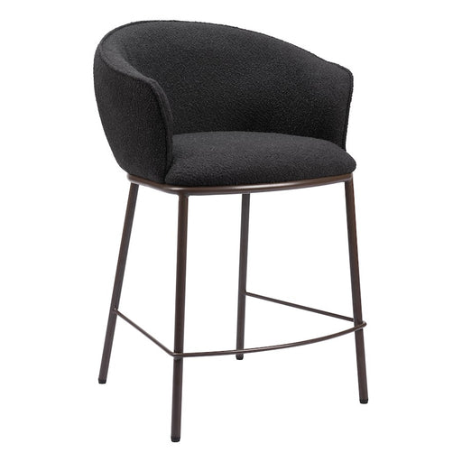 Zuo Modern Essen Counter Stool, Black/Bronze - 109809