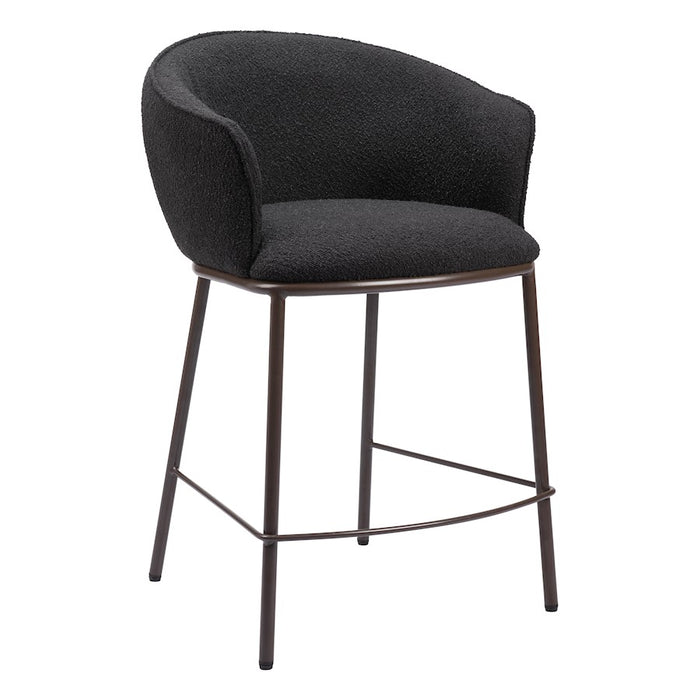 Zuo Modern Essen Counter Stool, Black/Bronze - 109809