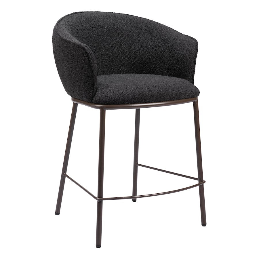 Zuo Modern Essen Counter Stool, Black/Bronze - 109809