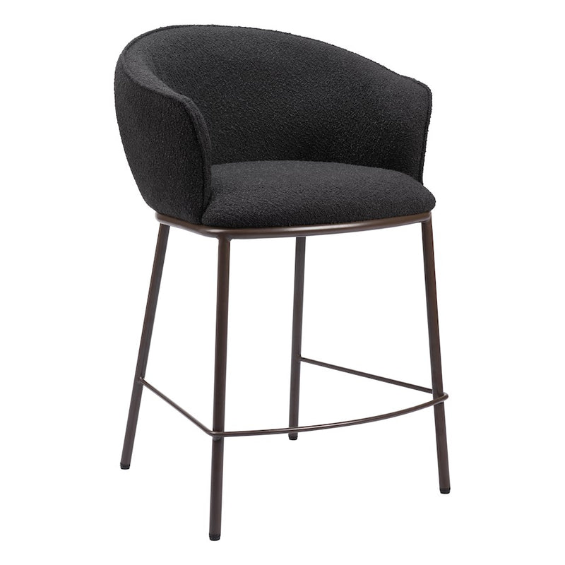 Zuo Modern Essen Counter Stool, Black/Bronze