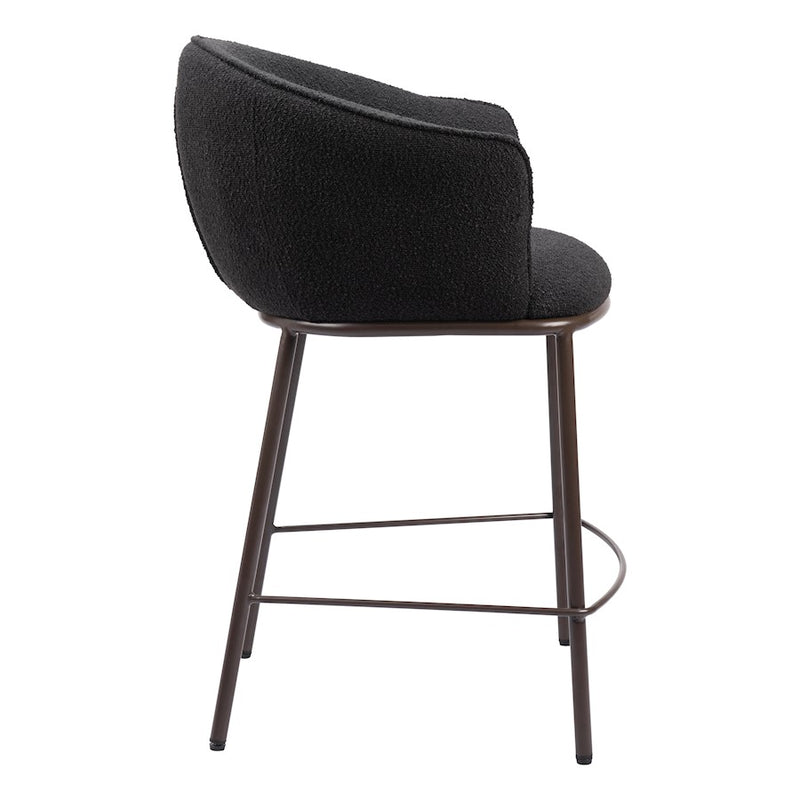 Zuo Modern Essen Counter Stool, Black/Bronze