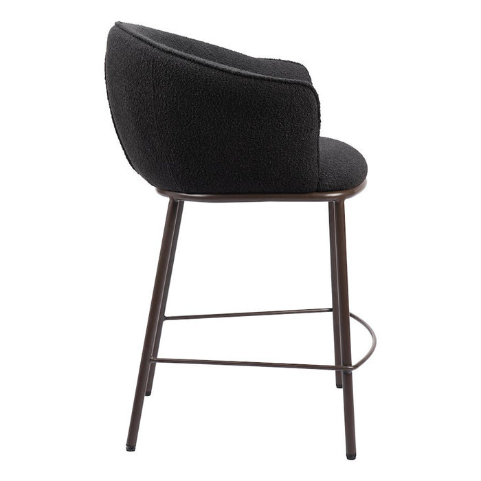 Zuo Modern Essen Counter Stool, Black/Bronze