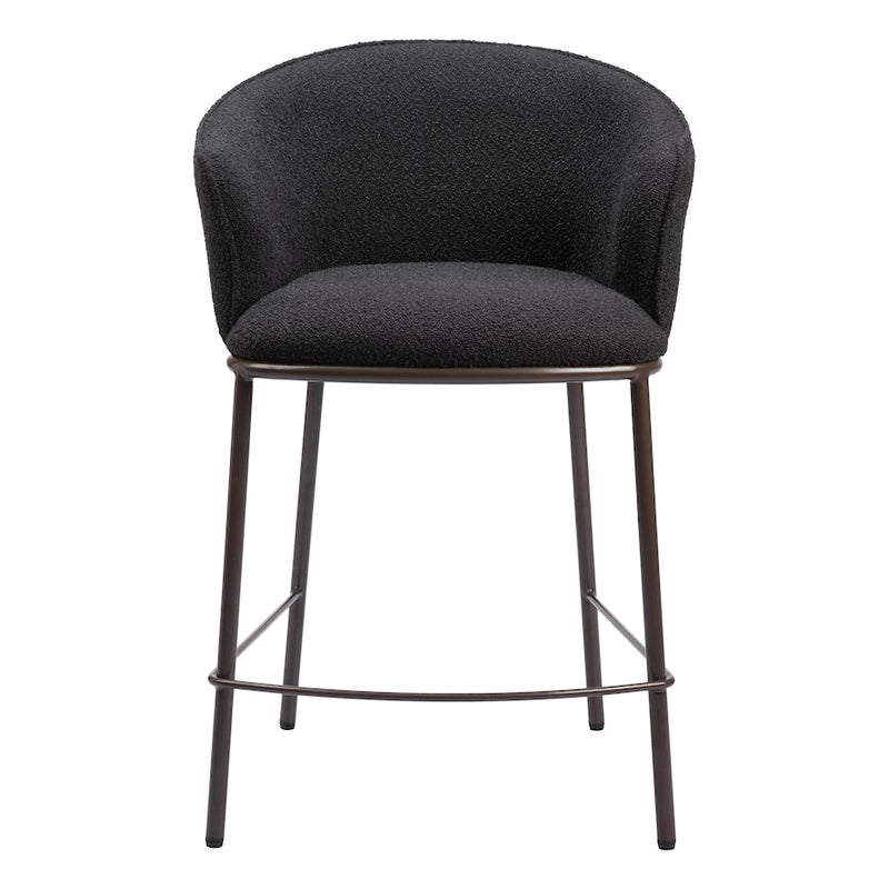 Zuo Modern Essen Counter Stool, Black/Bronze
