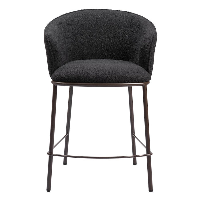 Zuo Modern Essen Counter Stool, Black/Bronze