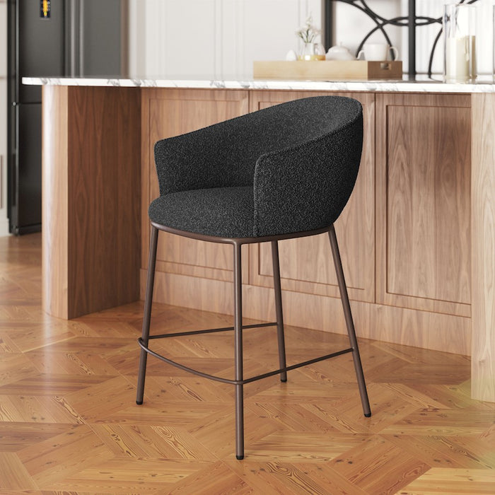 Zuo Modern Essen Counter Stool, Black/Bronze