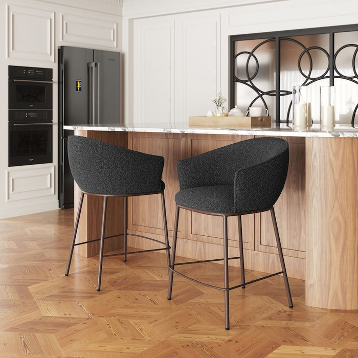 Zuo Modern Essen Counter Stool, Black/Bronze