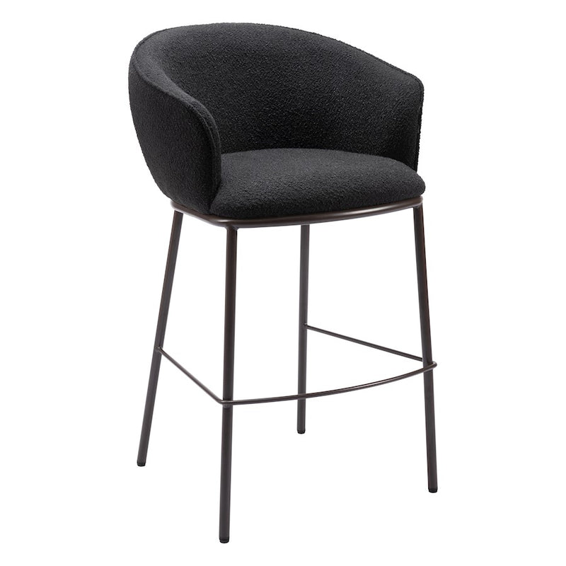 Zuo Modern Essen BarStool, Black/Bronze