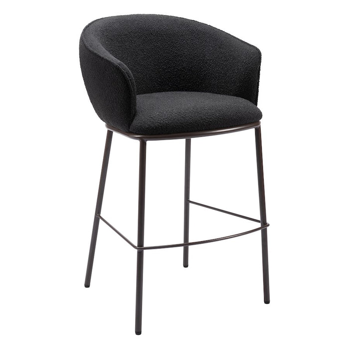 Zuo Modern Essen BarStool, Black/Bronze