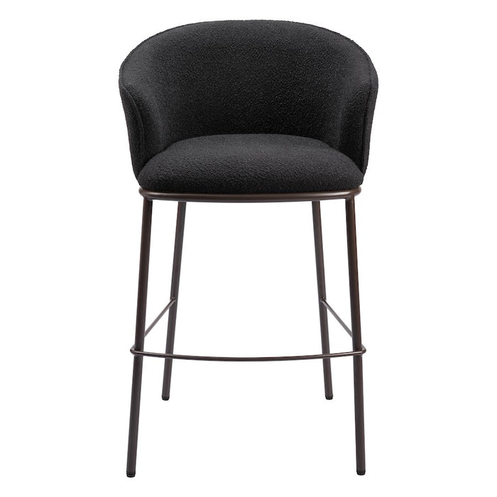 Zuo Modern Essen BarStool, Black/Bronze