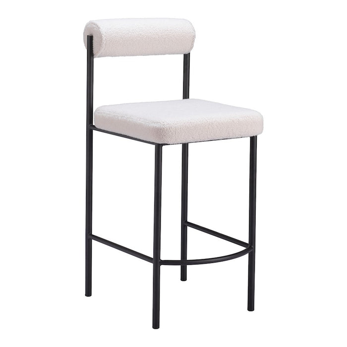 Zuo Modern Livorno Counter Stool Set of 2, Ivory