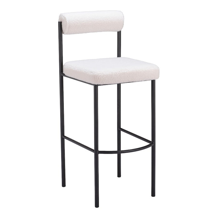Zuo Modern Livorno BarStool Set of 2, Ivory