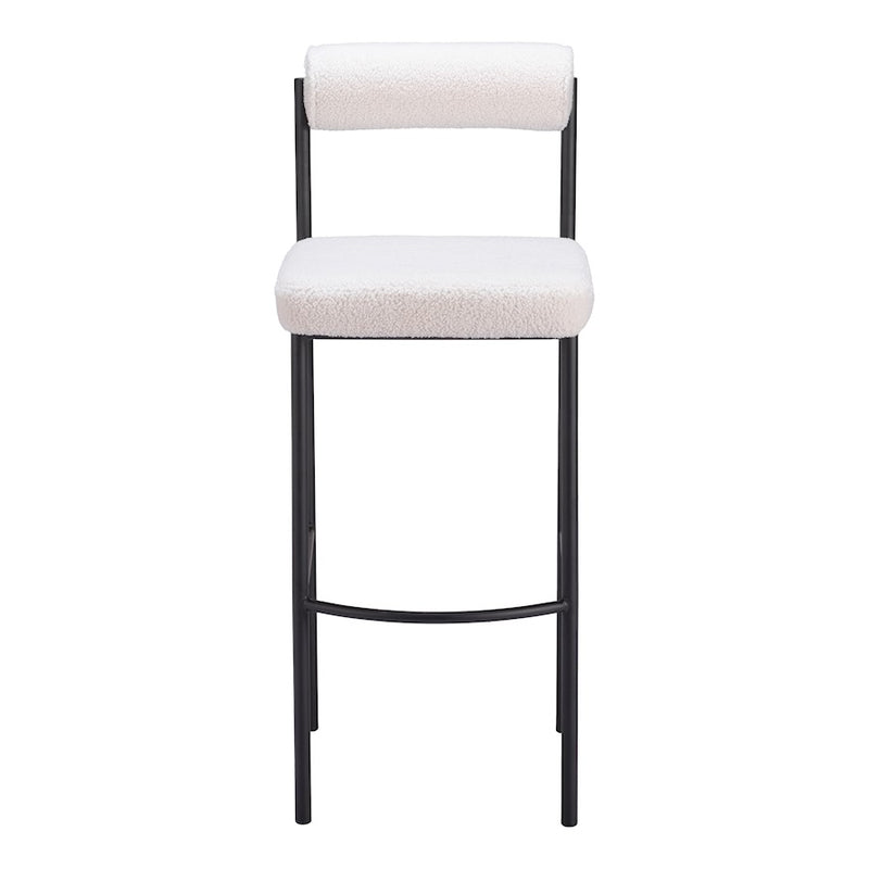 Zuo Modern Livorno BarStool Set of 2, Ivory