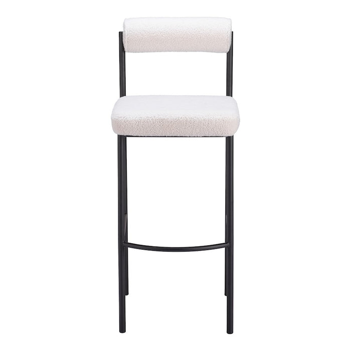 Zuo Modern Livorno BarStool Set of 2, Ivory