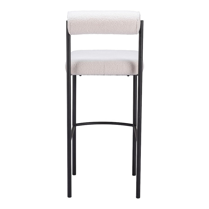 Zuo Modern Livorno BarStool Set of 2, Ivory
