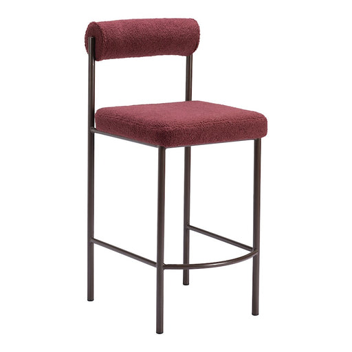 Zuo Modern Livorno Counter Stool Set of 2, Red/Bronze