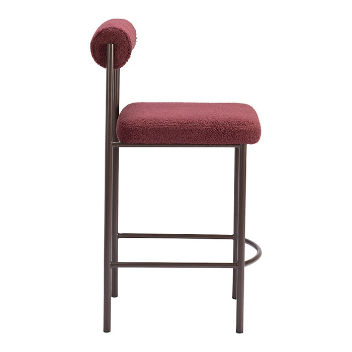 Zuo Modern Livorno Counter Stool Set of 2, Red/Bronze