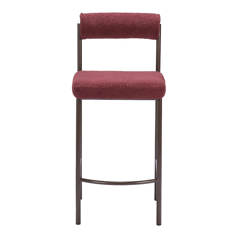 Zuo Modern Livorno Counter Stool Set of 2, Red/Bronze