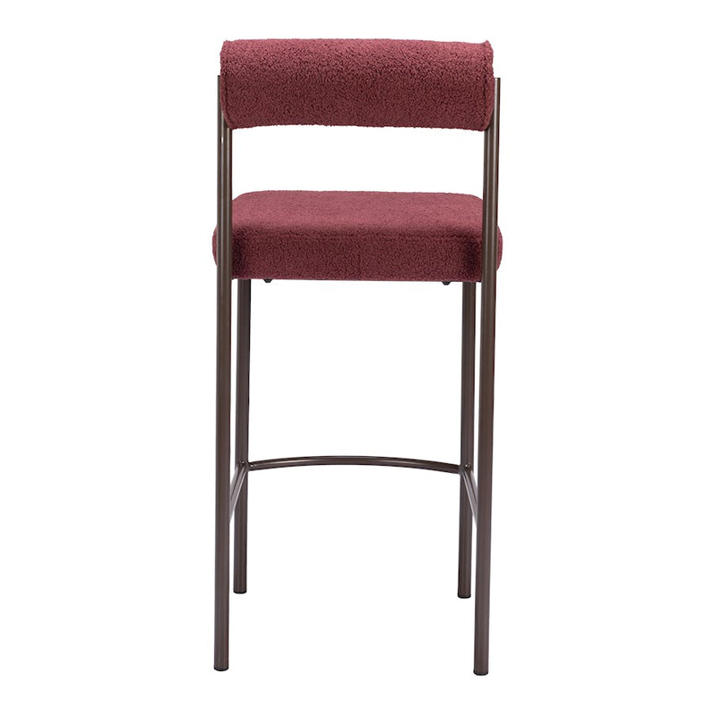 Zuo Modern Livorno Counter Stool Set of 2, Red/Bronze