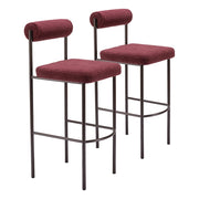Zuo Modern Livorno BarStool Set of 2, Red/Bronze - 109814