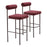 Zuo Modern Livorno BarStool Set of 2, Red/Bronze - 109814