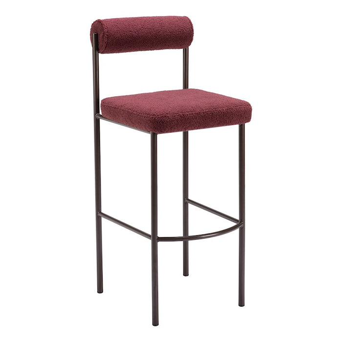 Zuo Modern Livorno BarStool Set of 2, Red/Bronze
